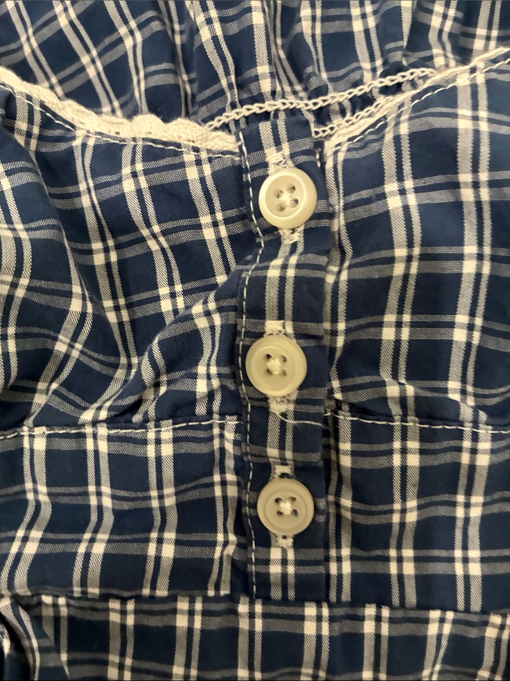Brandy Melville Blue Plaid Peplum Camisole